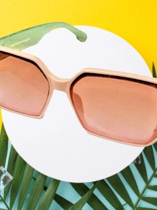 Angela's Boutique LLC Accessories - Square Sunglasses with Green Temples - Women Accessories